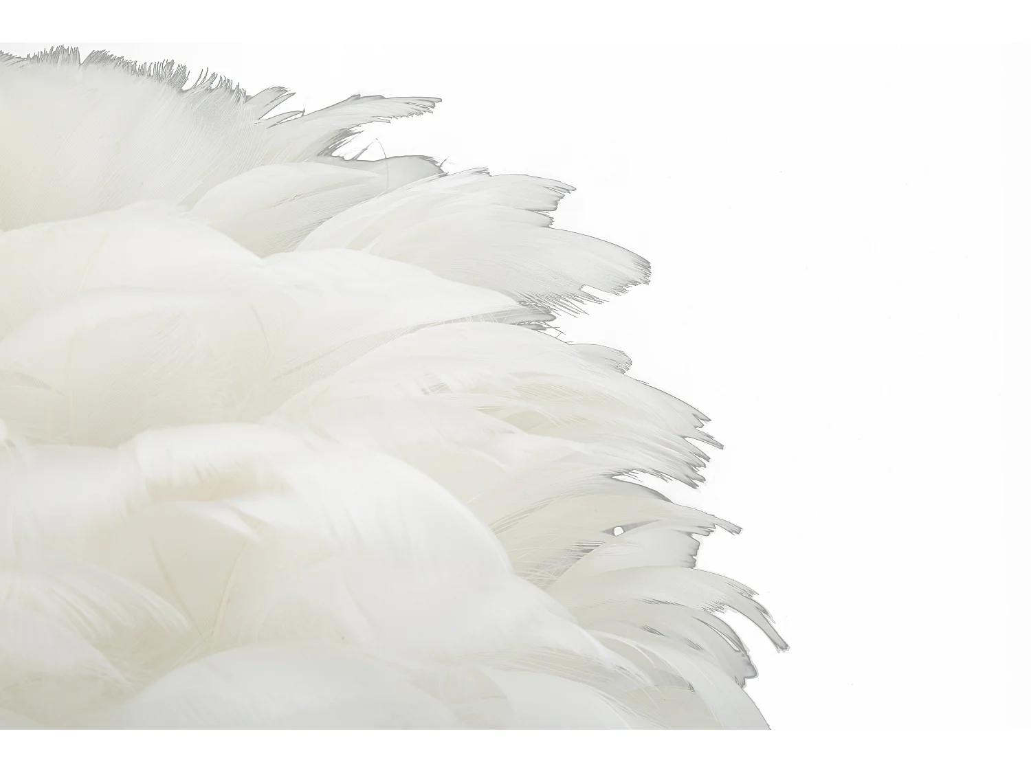 Lampe à Poser Imitation Plume "Ball" 50cm Or & Blanc