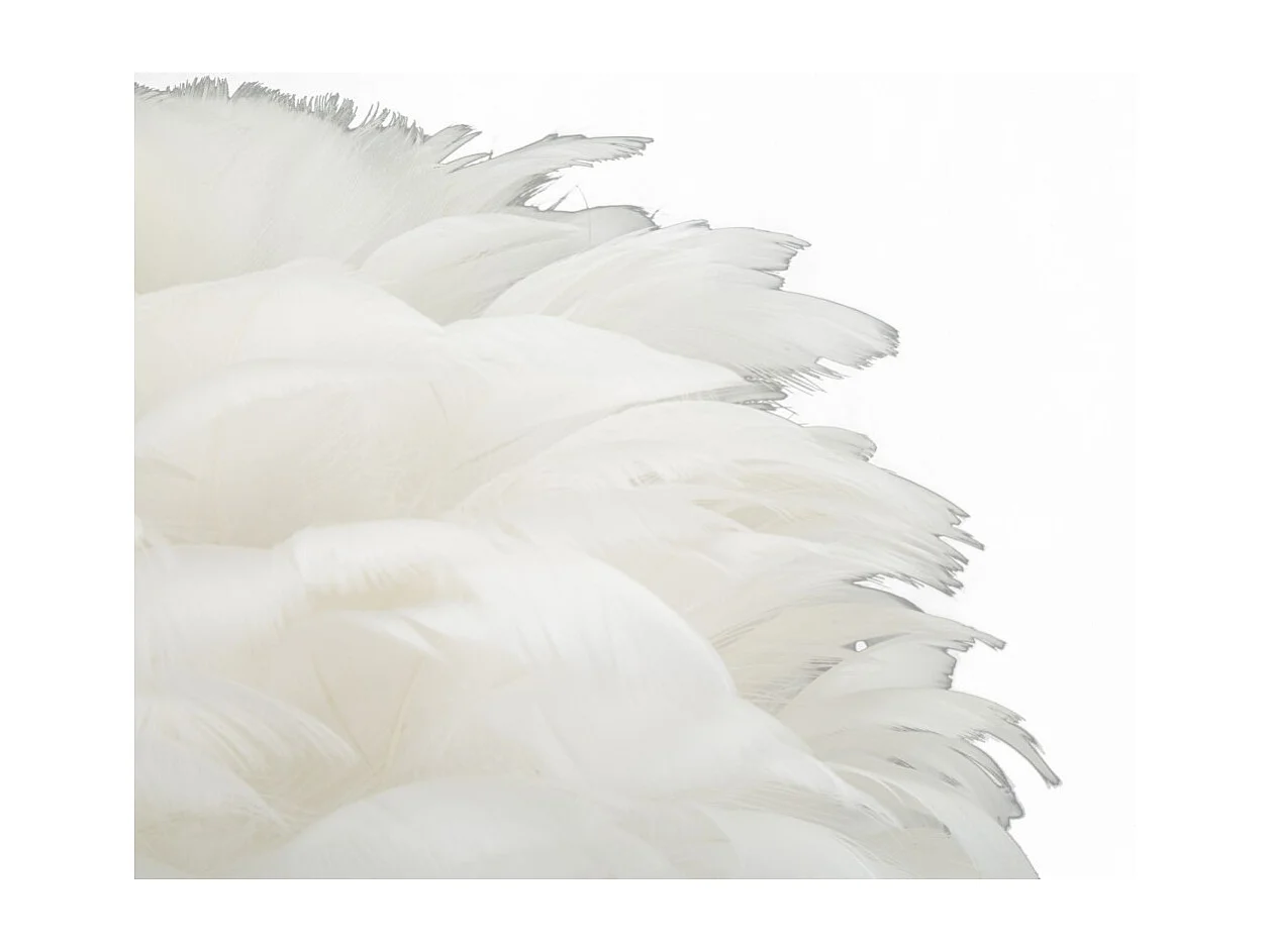 Lampe à Poser Imitation Plume "Ball" 50cm Or & Blanc