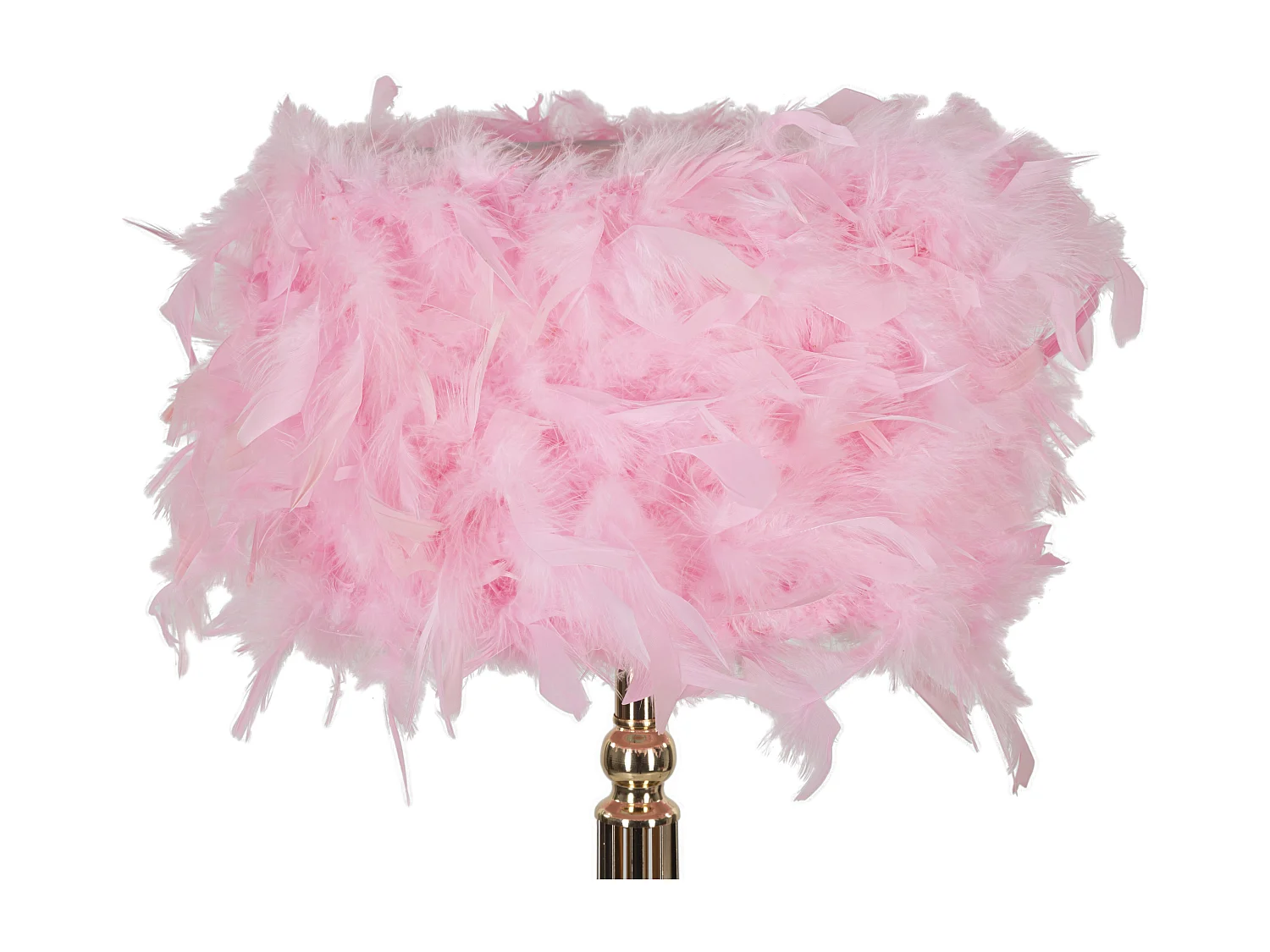 Lampada da tavolo con piume rosa cm  Ø 25x54