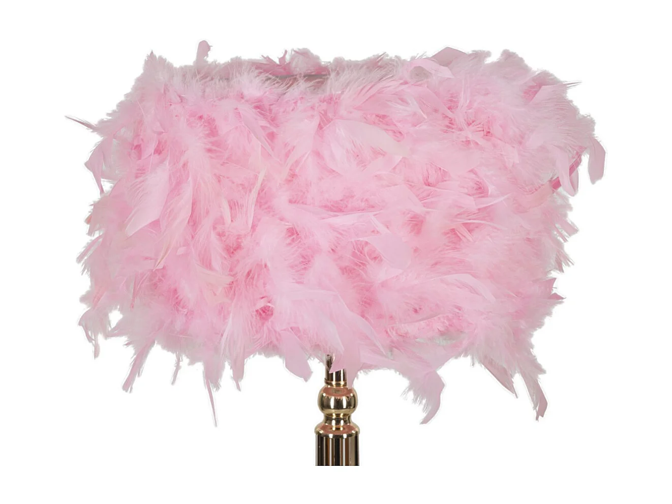 Lampe à Poser Imitation Plume "Tarty" 54cm Or & Rose