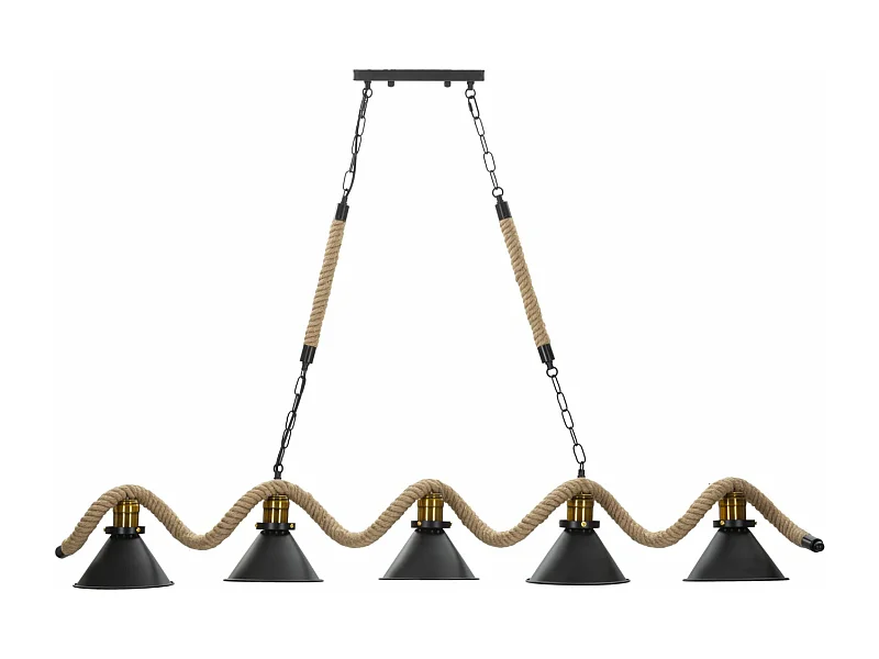 Lustre en métal et corde cm 130x20x80