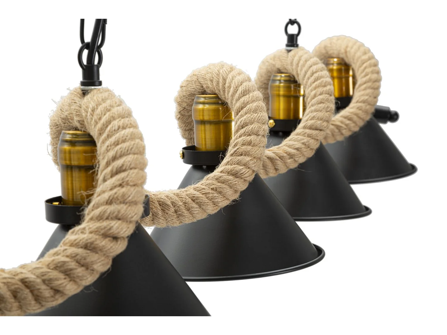 Lustre en métal et corde cm 130x20x80