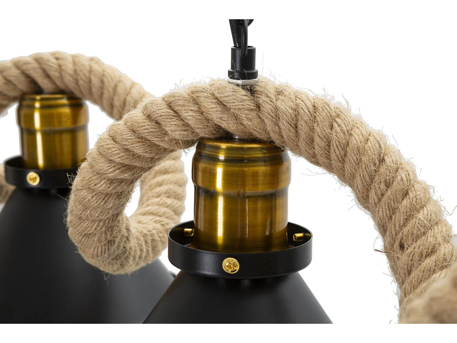 Lustre en métal et corde cm 130x20x80