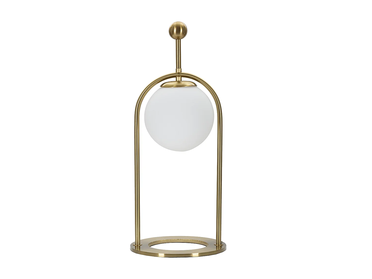 Lampada da tavolo con sfera in vetro bianco cm  Ø 21x50