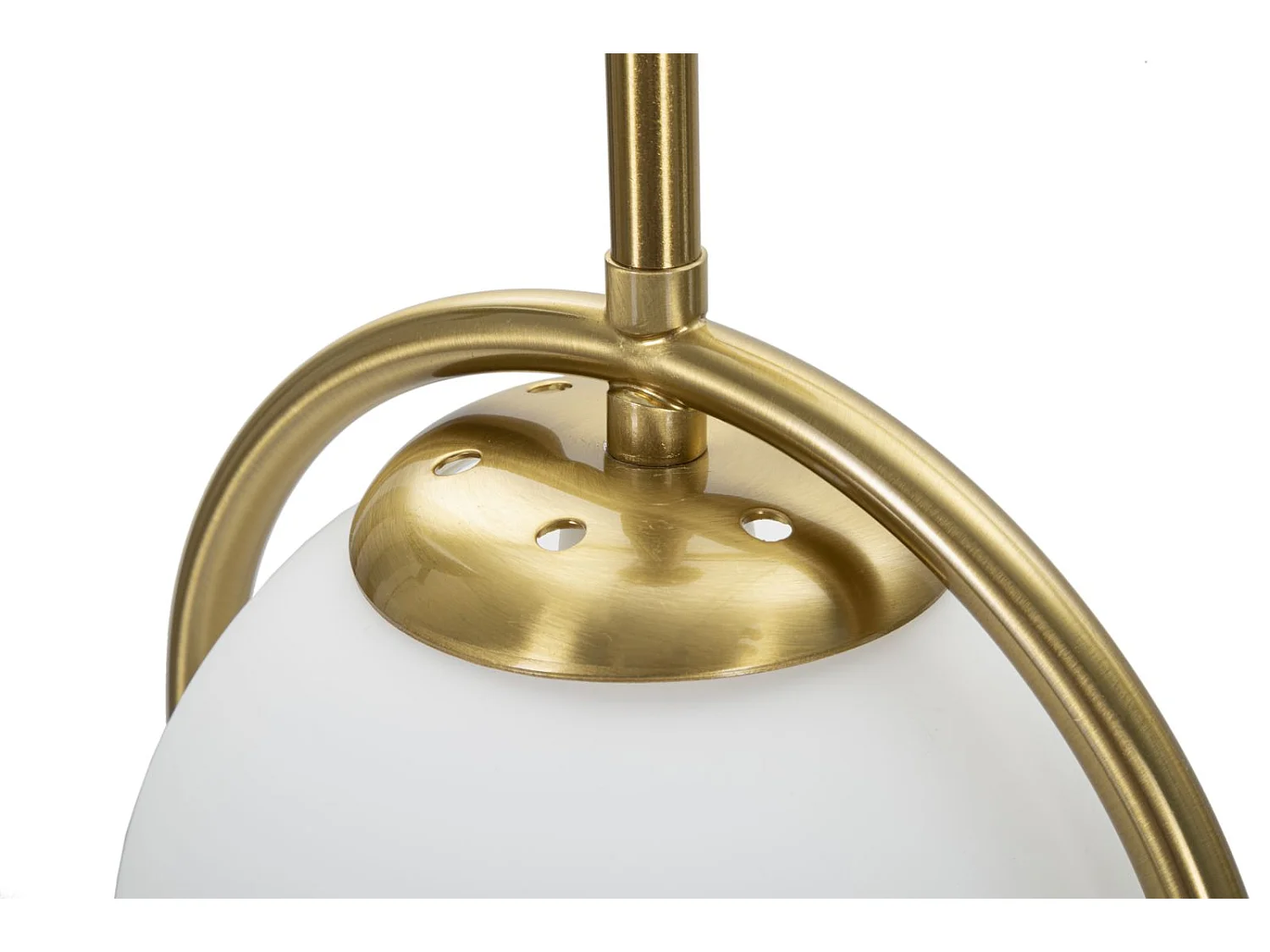 Lampada da tavolo con sfera in vetro bianco cm  Ø 21x50