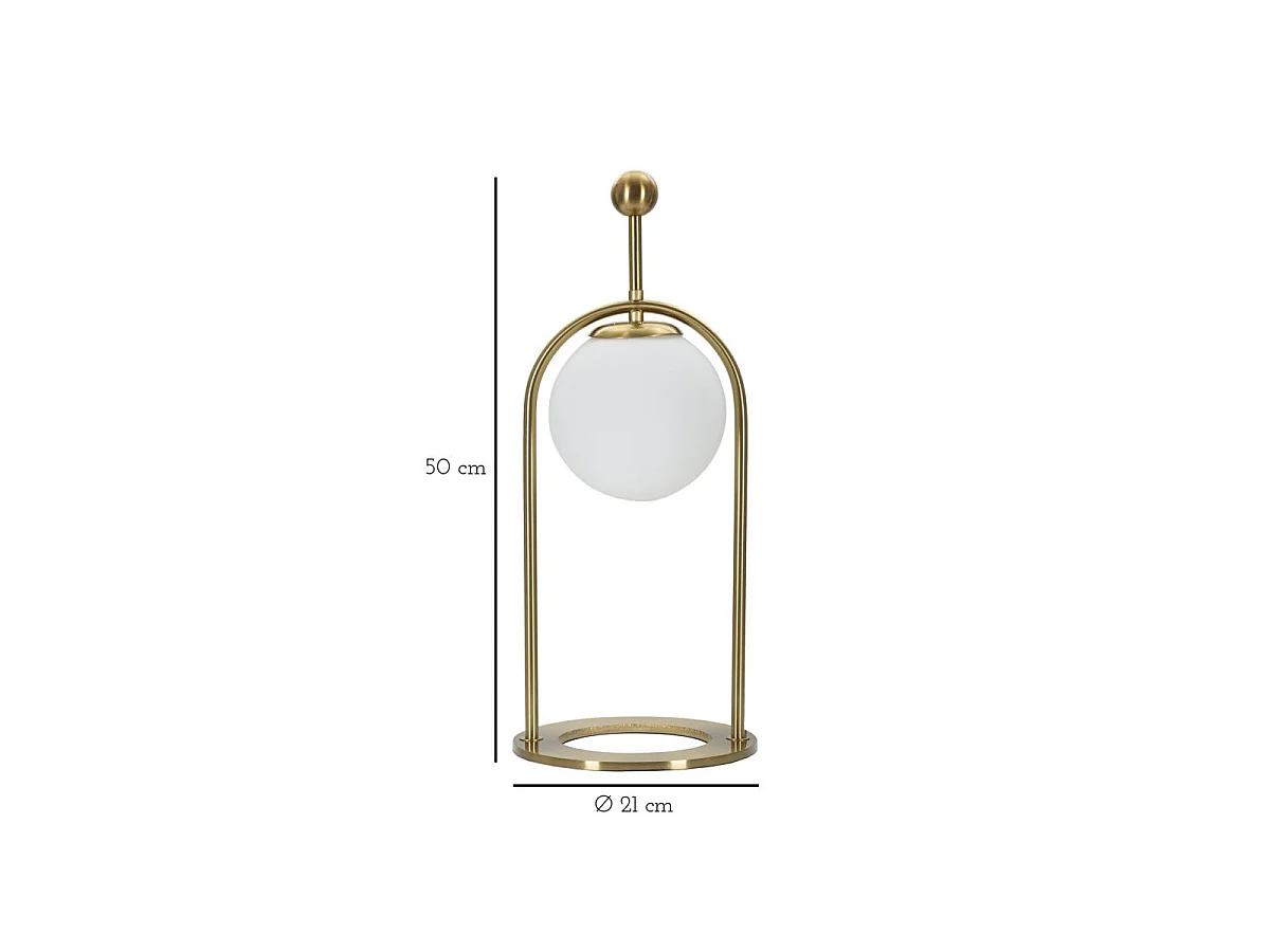 Lampe à Poser Arc "Luci" 50cm Blanc & Or
