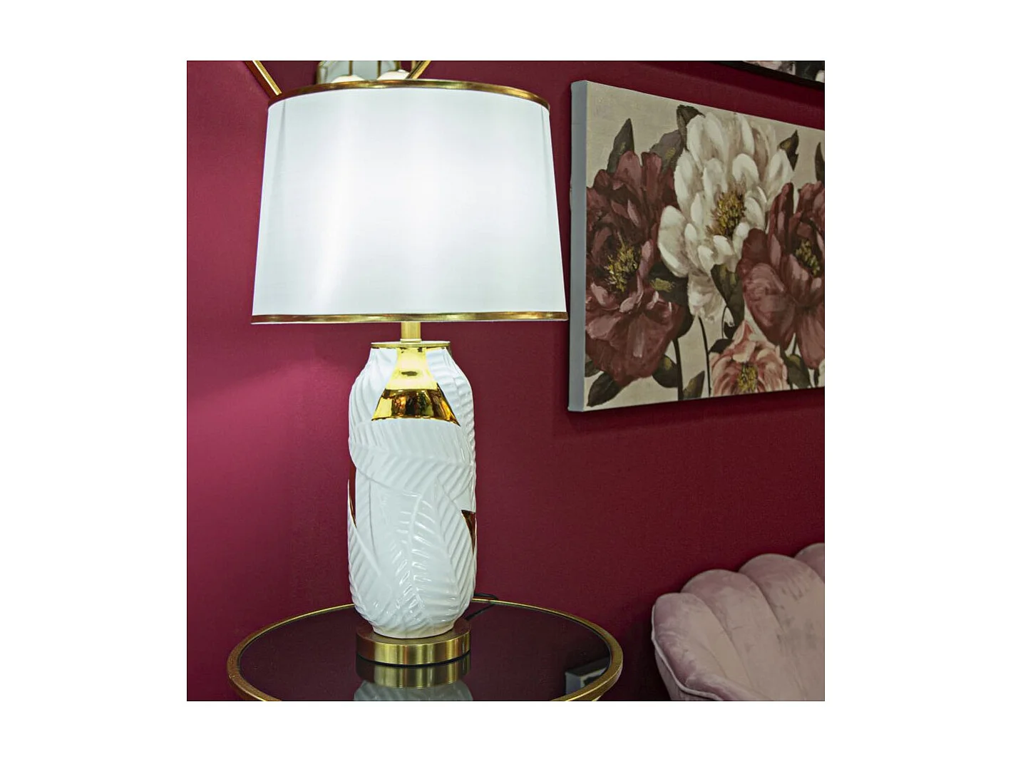 Lampe à Poser en Céramique "Camille" 70cm Blanc