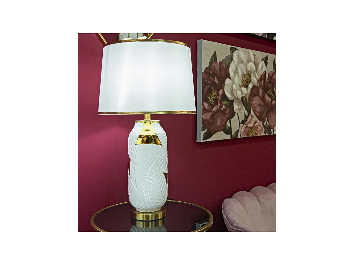 Lampe à Poser en Céramique "Camille" 70cm Blanc