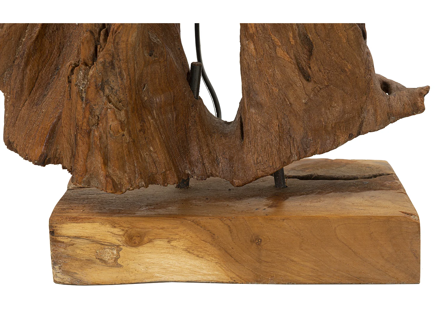 Lampada da tavolo in legno riciclato cm Ø 35x80