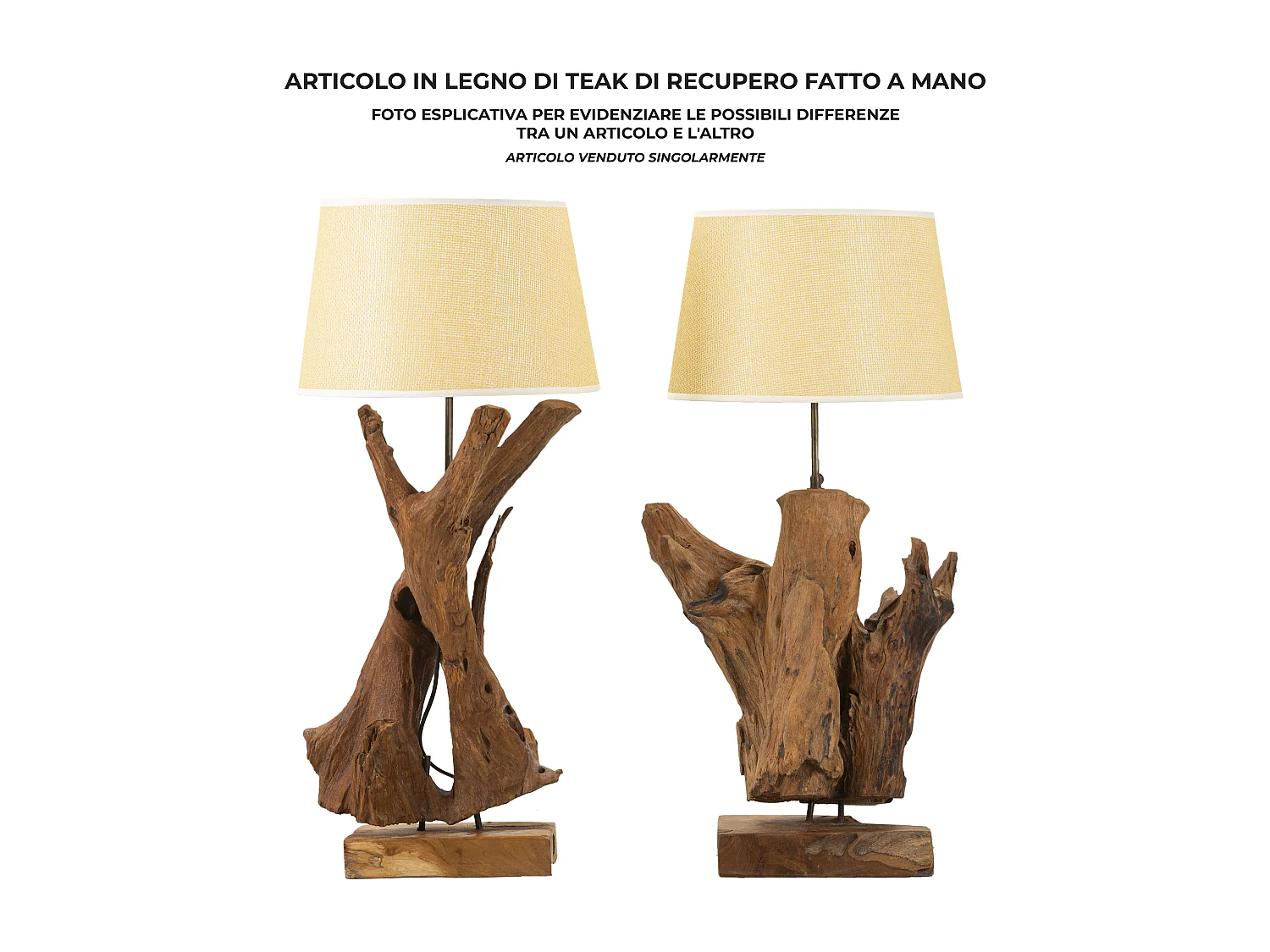 Lampe à Poser en Teck "Tavolo" 80cm Marron