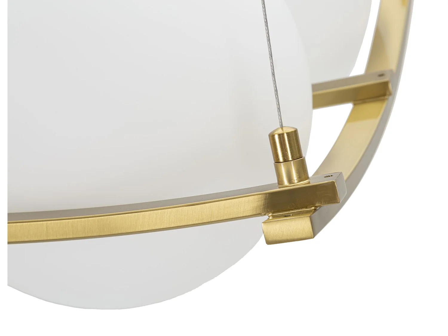 Lampe Suspension en Verre "Japan" 45cm Blanc & Or