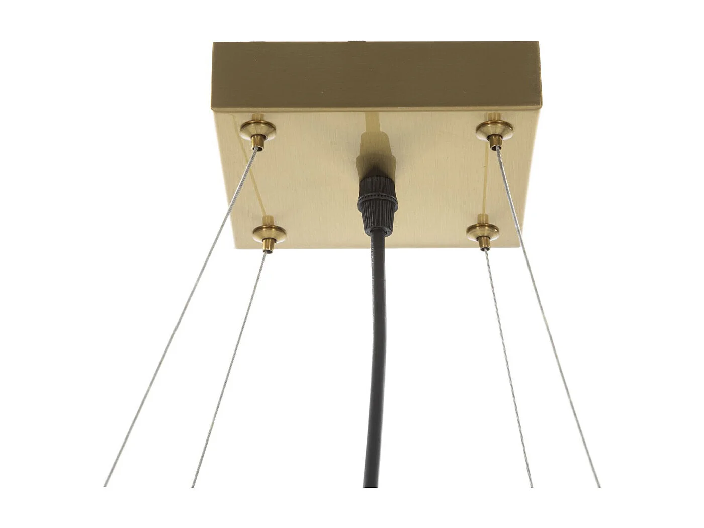 Lampe Suspension en Verre "Japan" 45cm Blanc & Or