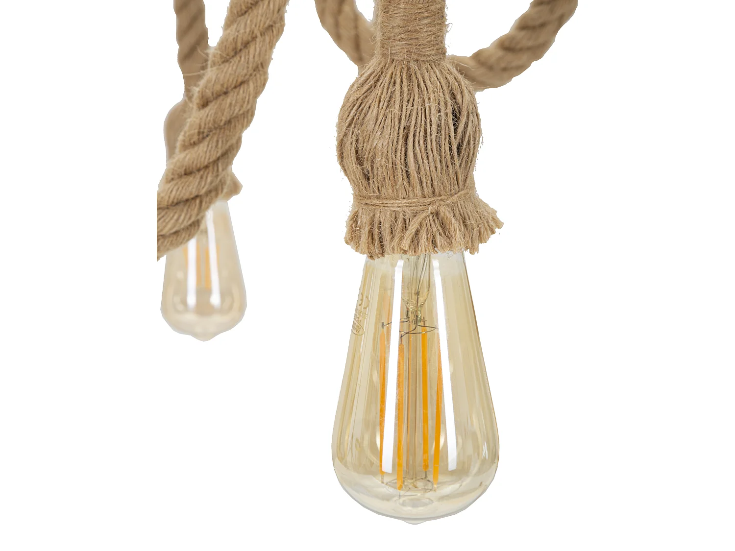 Lampadario in metallo e corda cm Ø 64x90