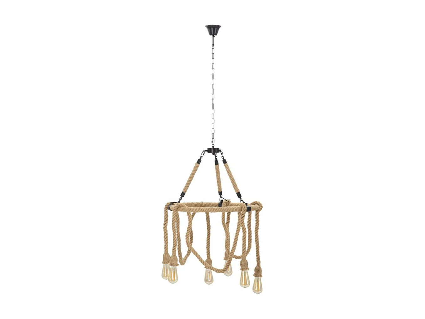 Lampe Suspension en Bambou "Rope" 64cm Naturel