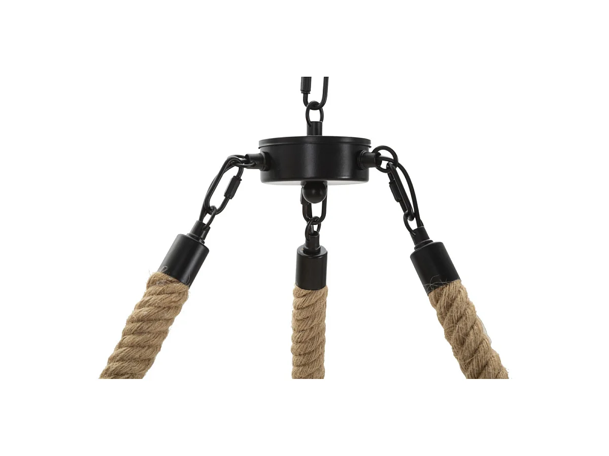 Pendelleuchte aus Metall und Seil Rope Circle