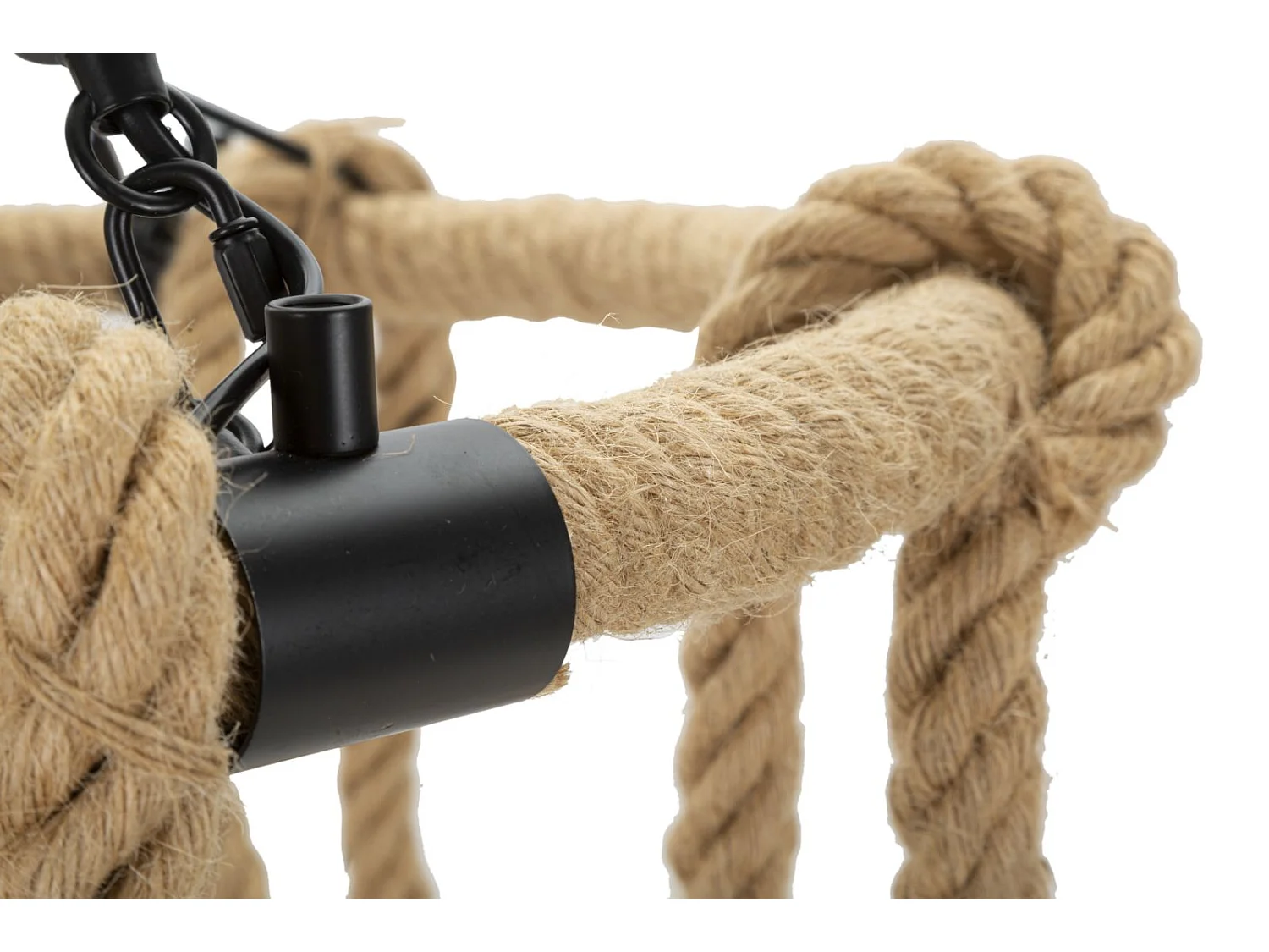 Pendelleuchte aus Metall und Seil Rope Circle