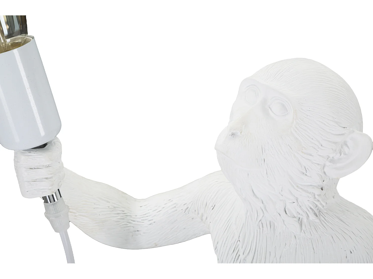 Lampe à Poser en Résine "Singe" 55cm Blanc