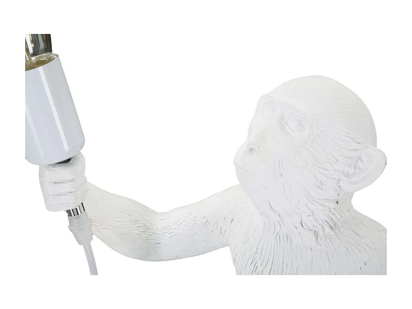 Lampe à Poser en Résine "Singe" 55cm Blanc