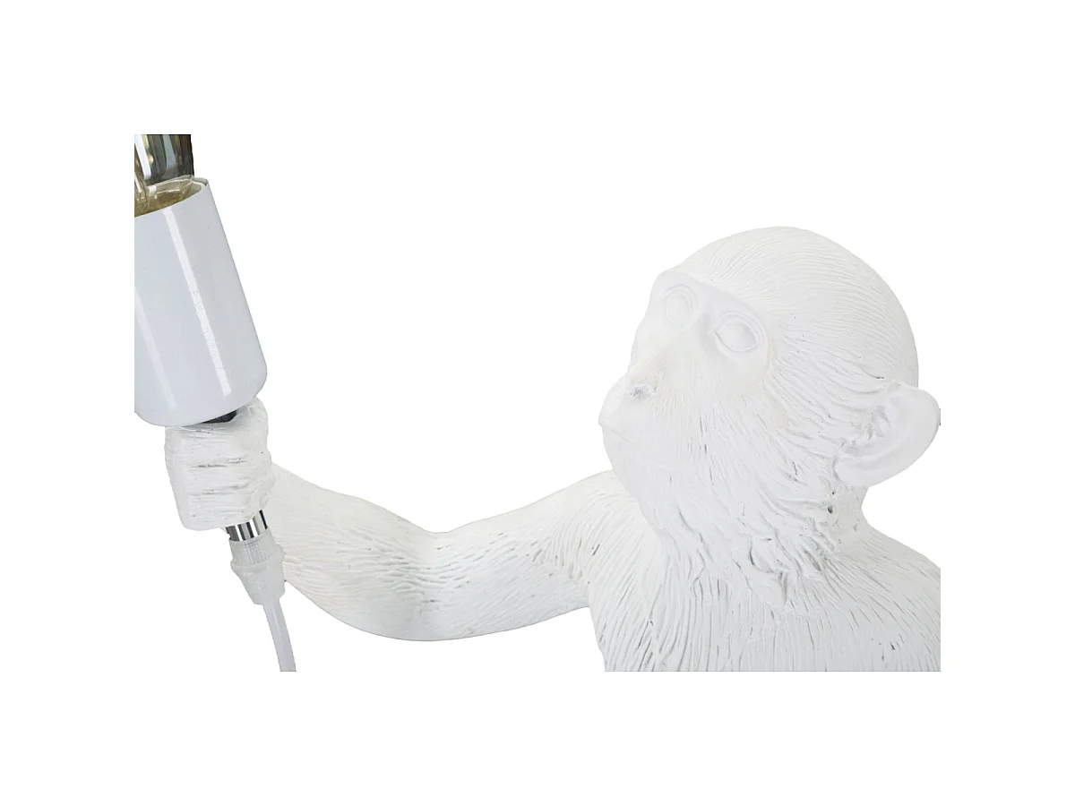 Lampe à Poser en Résine "Singe" 55cm Blanc