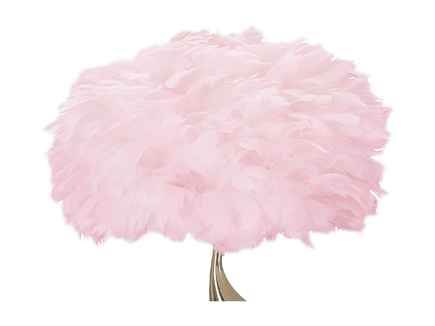 Lampe à Poser Imitation Plume "Slim" 63cm Or & Rose