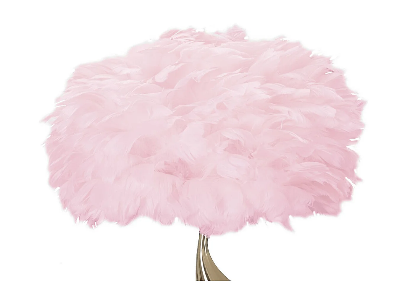 Lampe à Poser Imitation Plume "Slim" 63cm Or & Rose