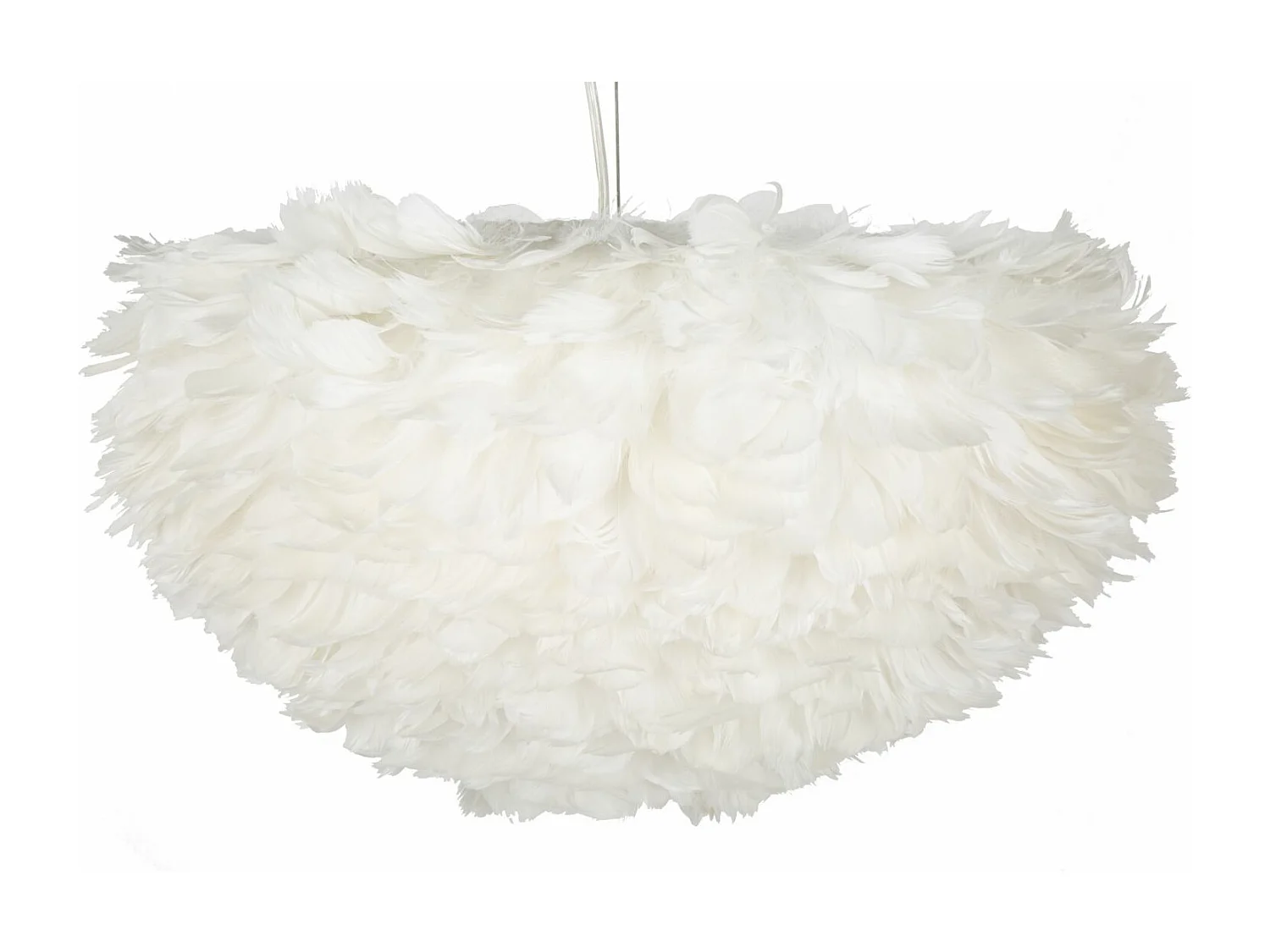 Lampe Suspension Déco "Imitation Plume" 60cm Blanc