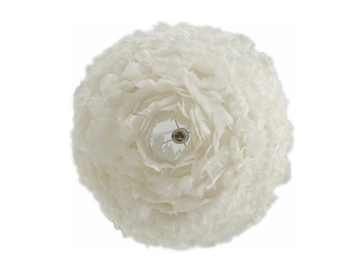 Lampadario con piume bianche cm Ø 60x30