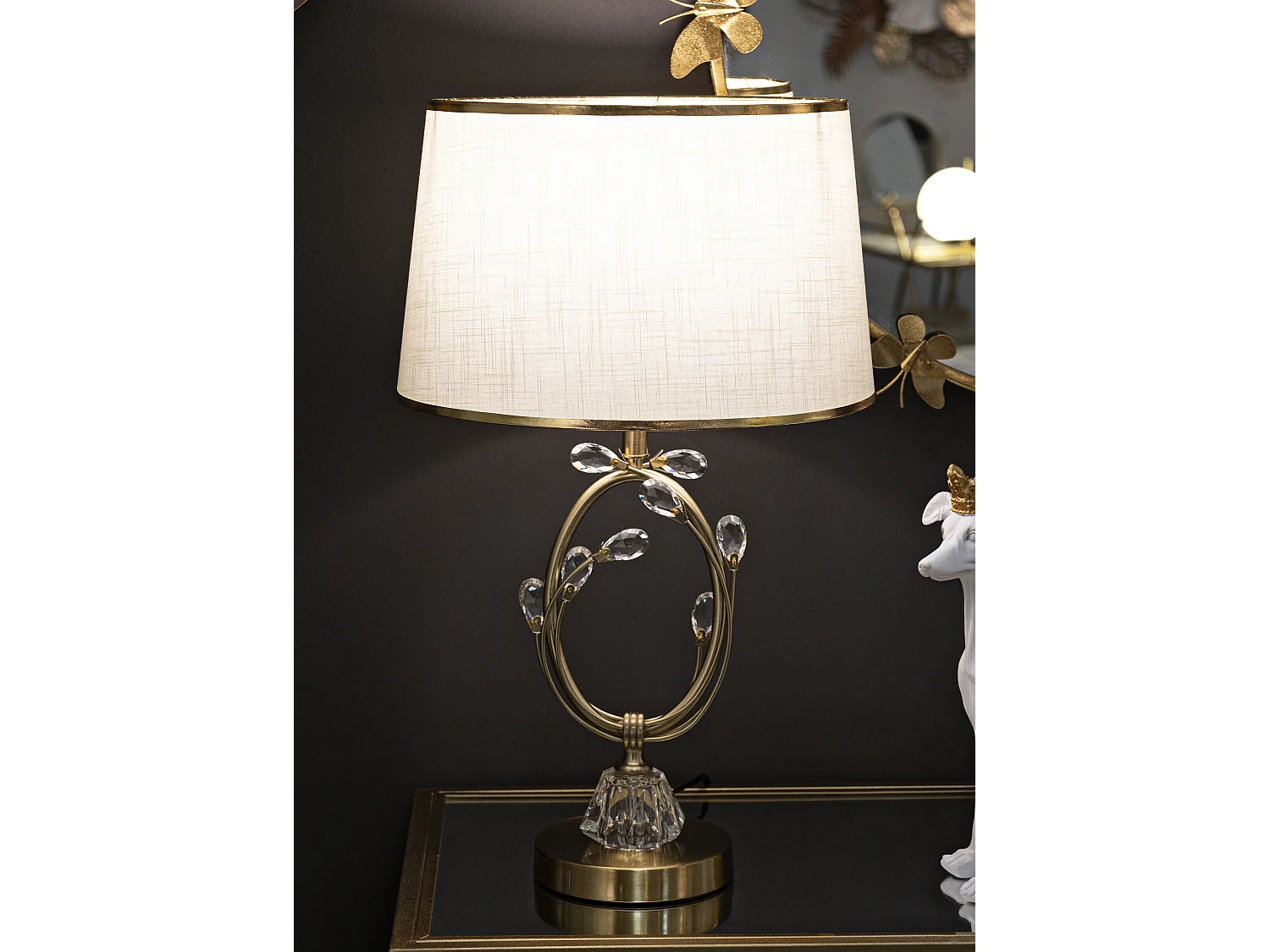 Lampe à Poser Design en Métal "Versailles" 60cm Or