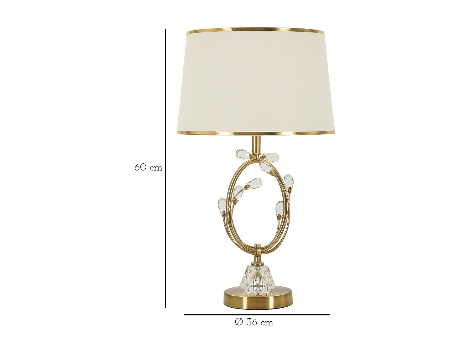 Lampe à Poser Design en Métal "Versailles" 60cm Or