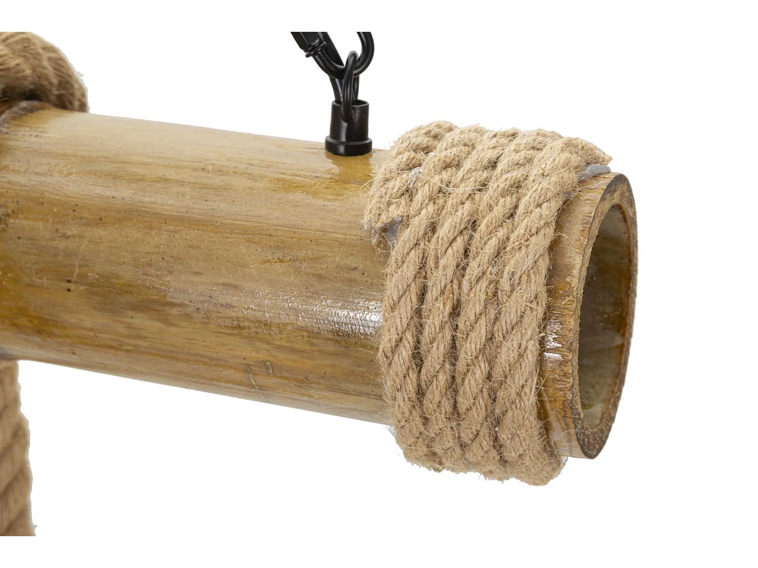 Lampadario in bambù e corda cm  80x15x120