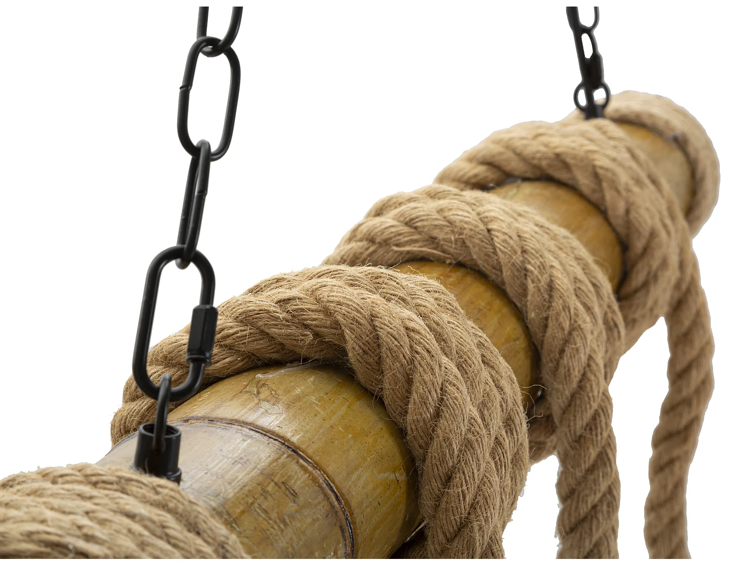 Lampadario in bambù e corda cm  80x15x120