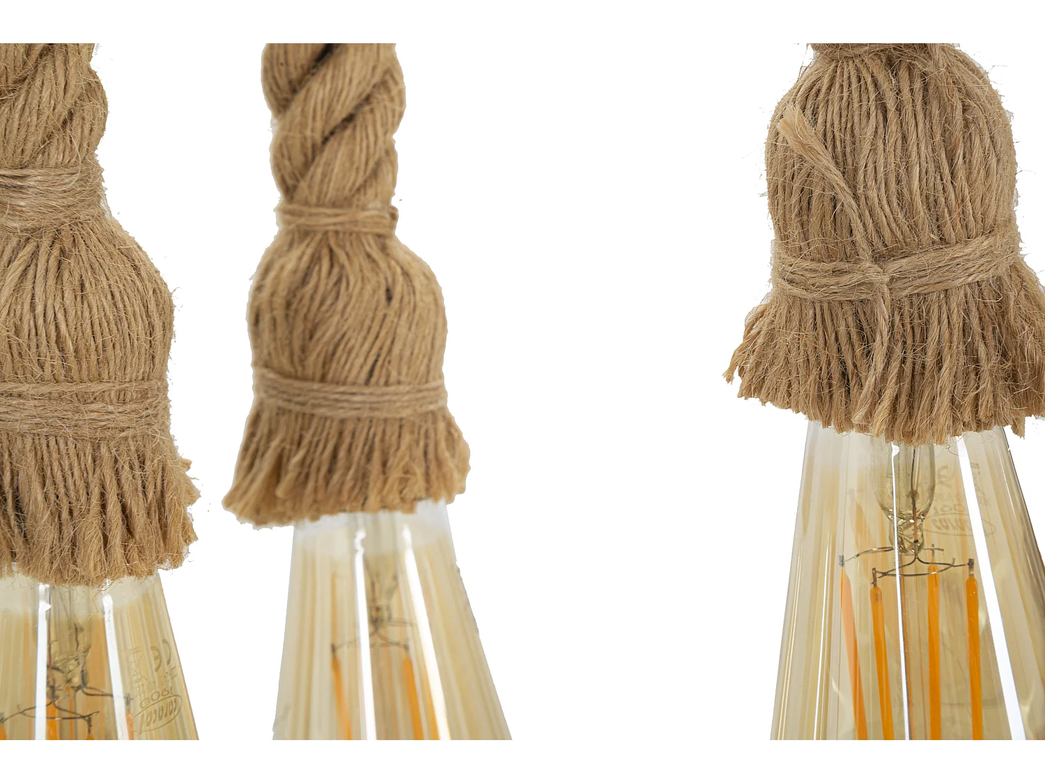 Lampadario in bambù e corda cm  80x15x120