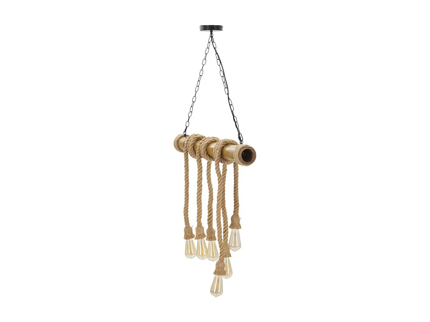 Lampe Suspension en Bambou "Rope" 80cm Naturel