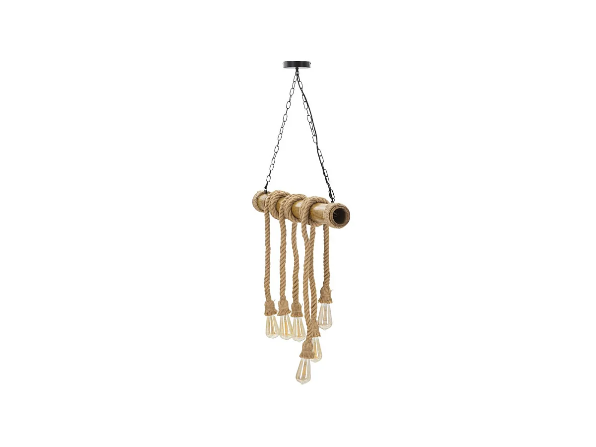 Pendelleuchte aus Bambus und Seil Bamboo