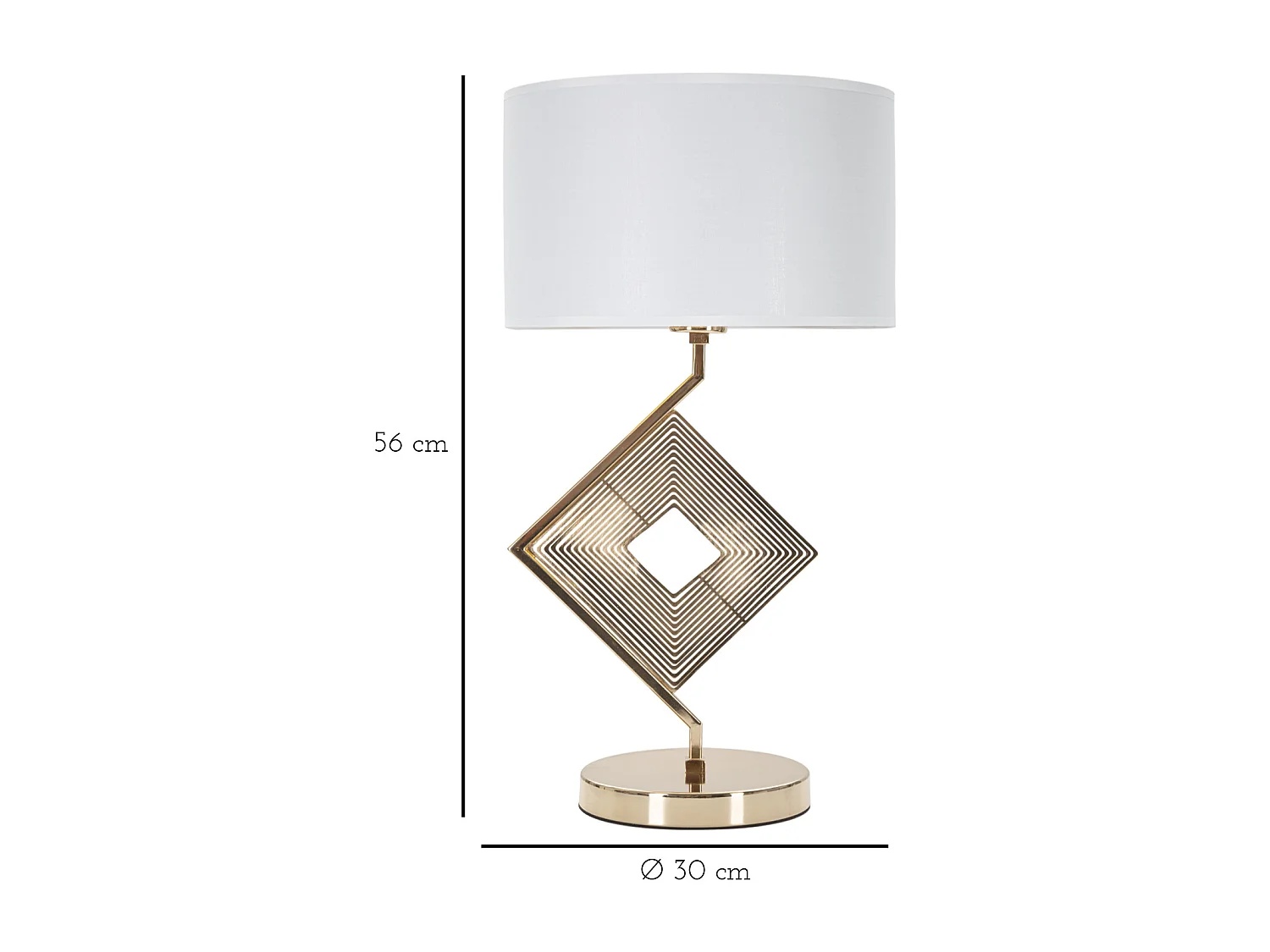 Lampe à Poser en Métal "Move" 56cm Or & Blanc