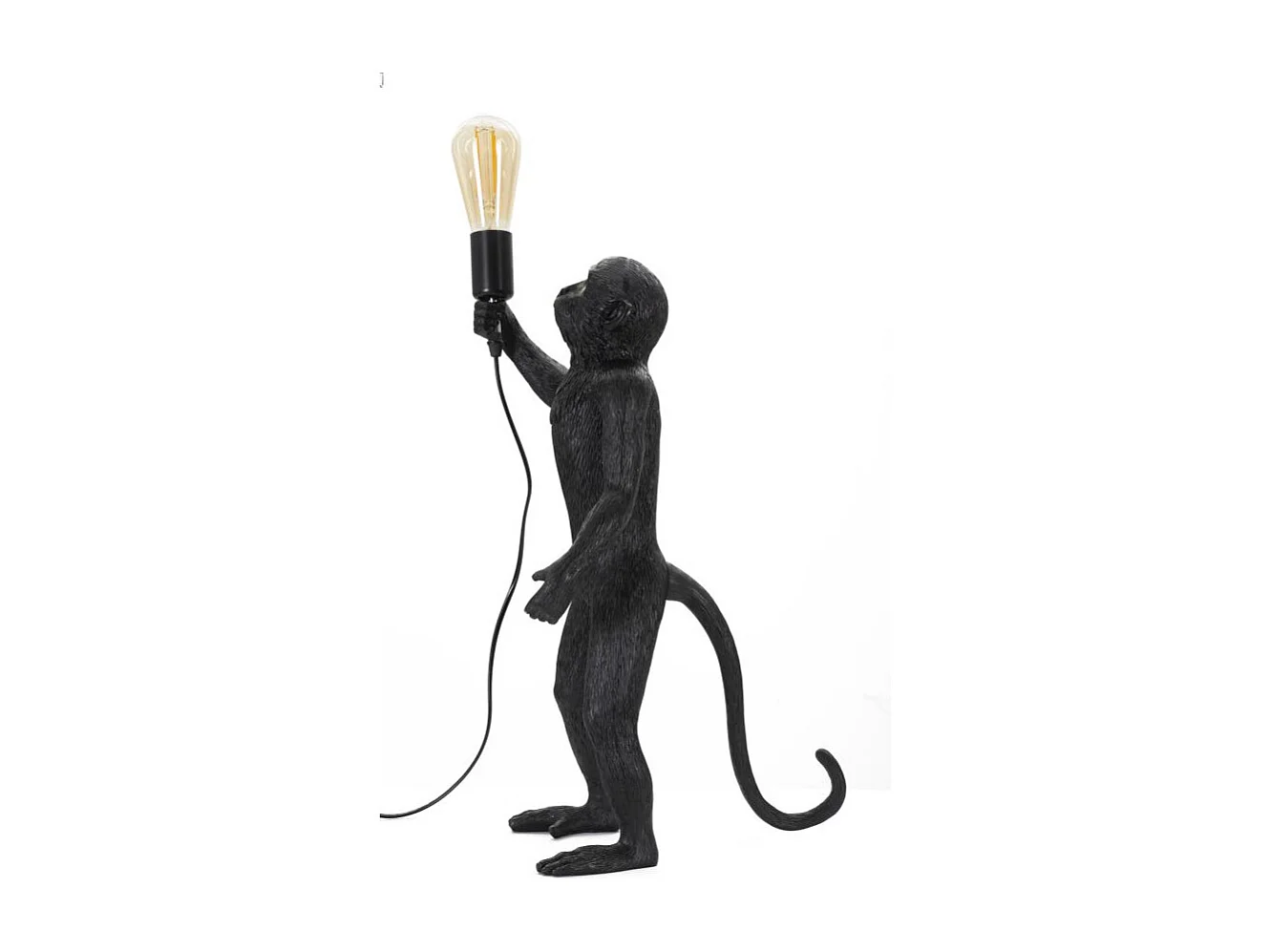 Lampe à Poser en Résine "Singe" 55cm Noir