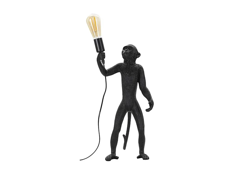 Lampe à Poser en Résine "Singe" 55cm Noir