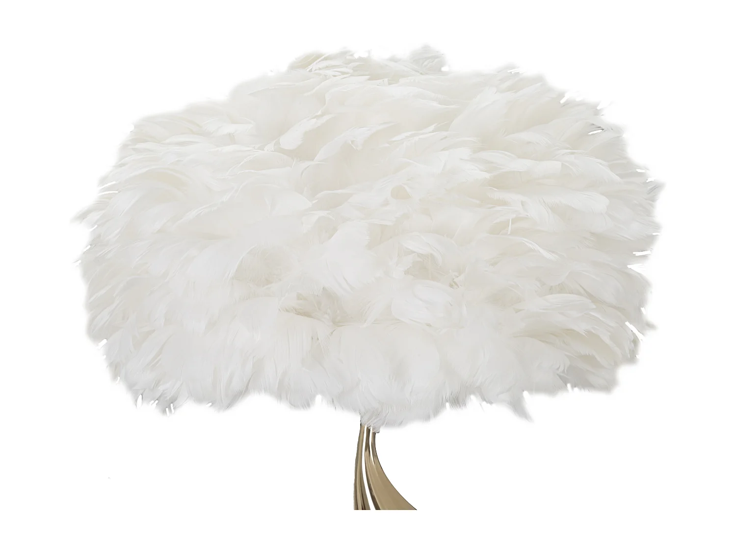 Lampe à Poser Imitation Plume "Slim" 63cm Or & Blanc