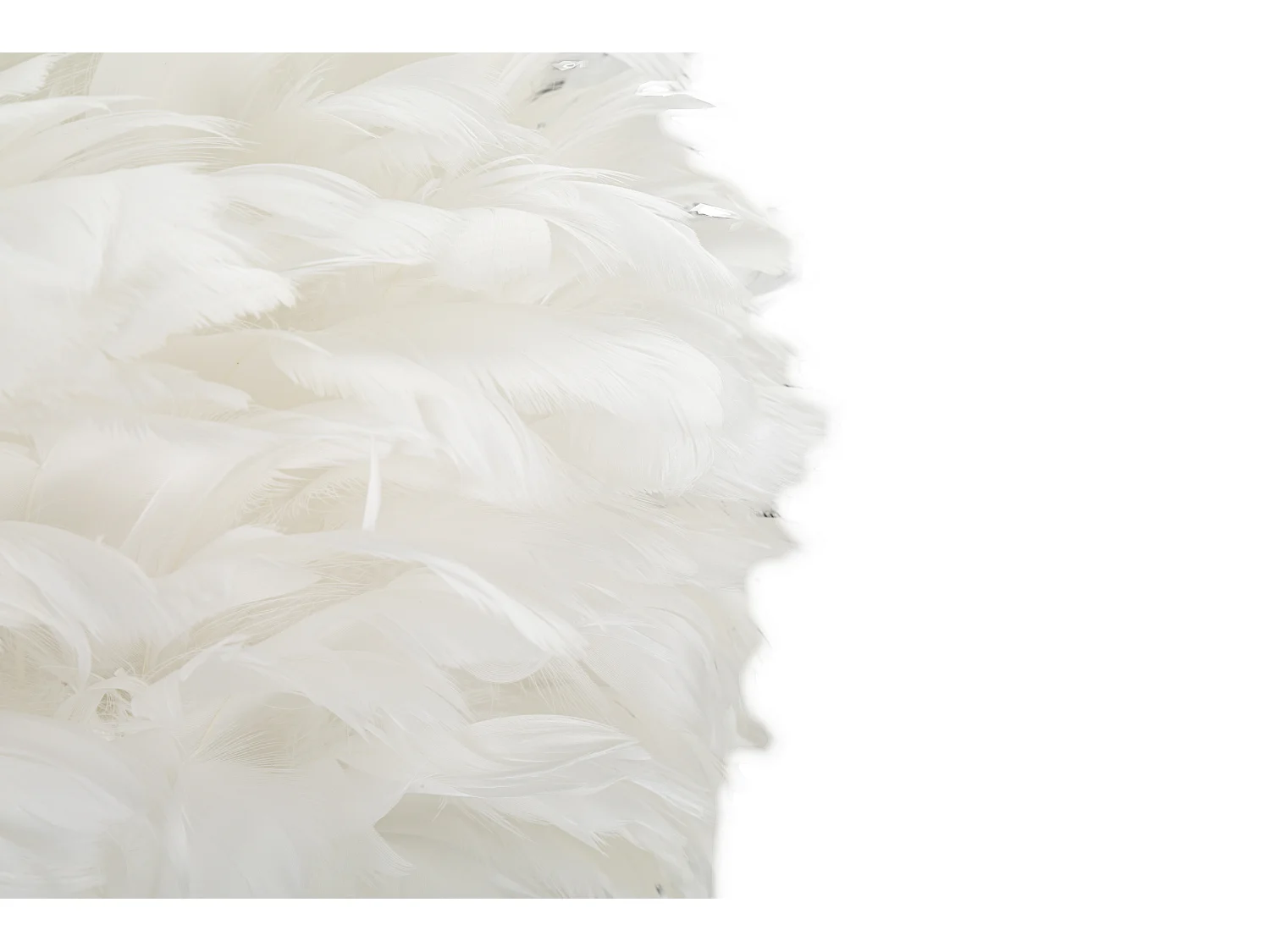 Lampe à Poser Imitation Plume "Slim" 63cm Or & Blanc