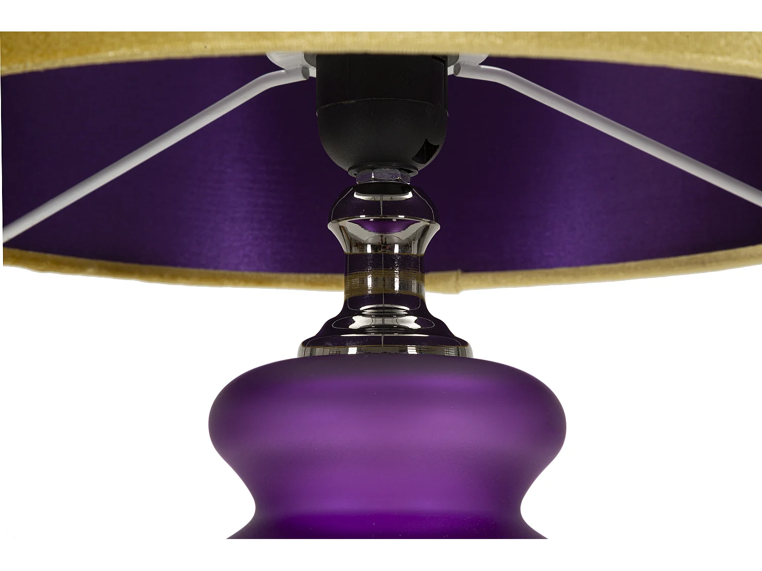 Lampe à Poser en Verre "Milva Two" 57cm Violet & Or
