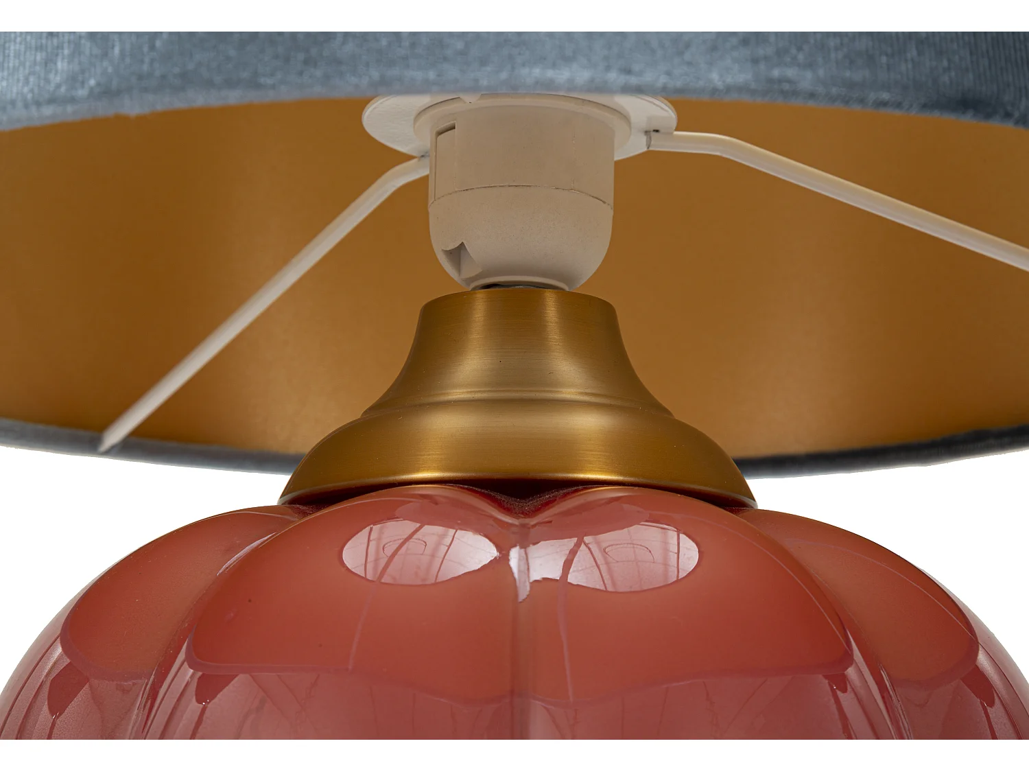 Lampe à Poser en Verre "Helene Ball" 50cm Rouge & Bleu