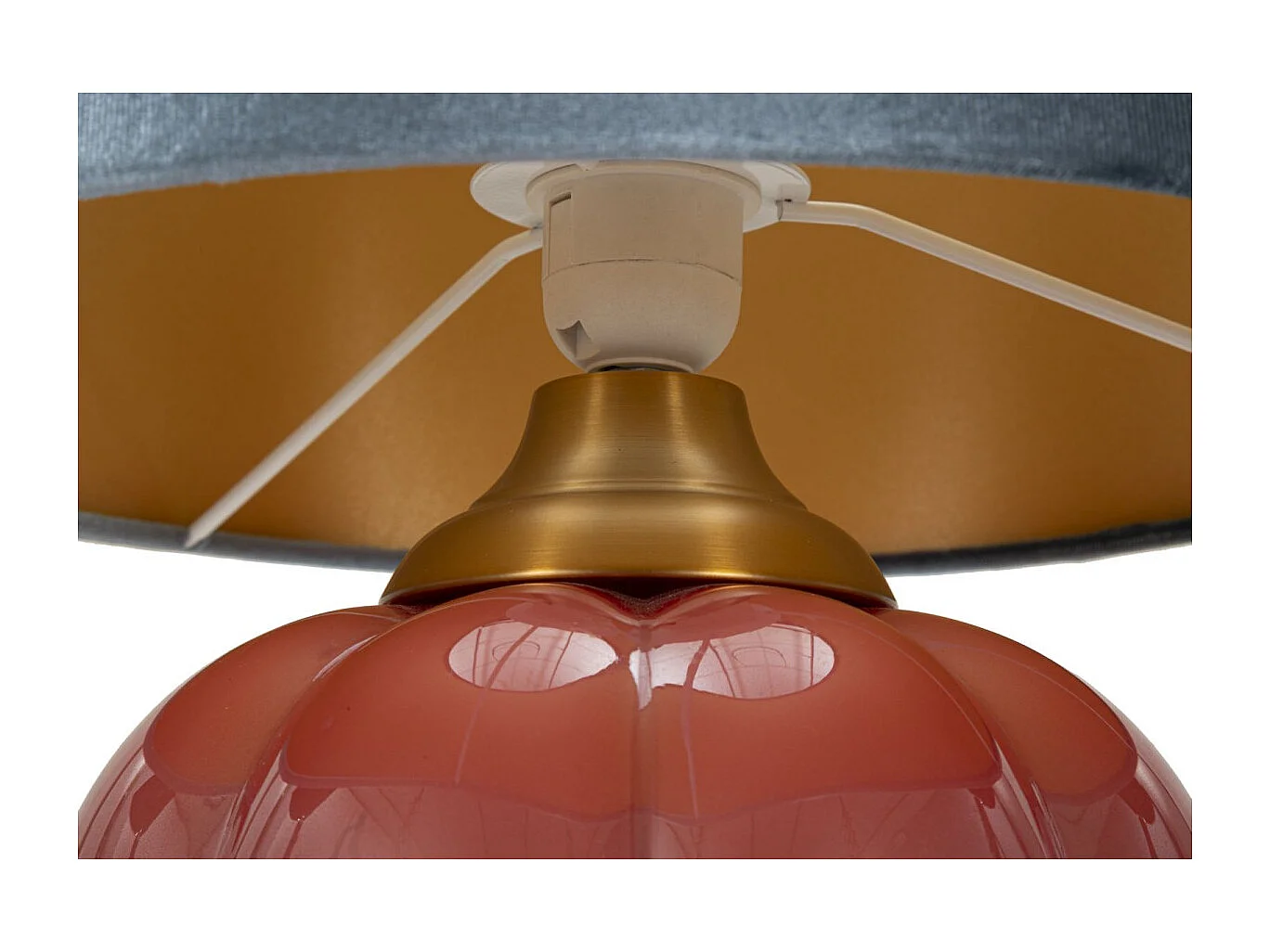 Lampe à Poser en Verre "Helene Ball" 50cm Rouge & Bleu