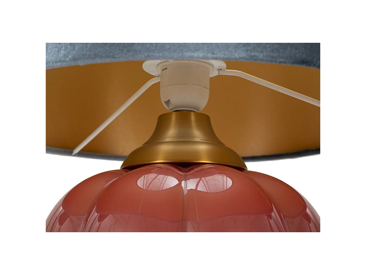Lampe à Poser en Verre "Helene Ball" 50cm Rouge & Bleu