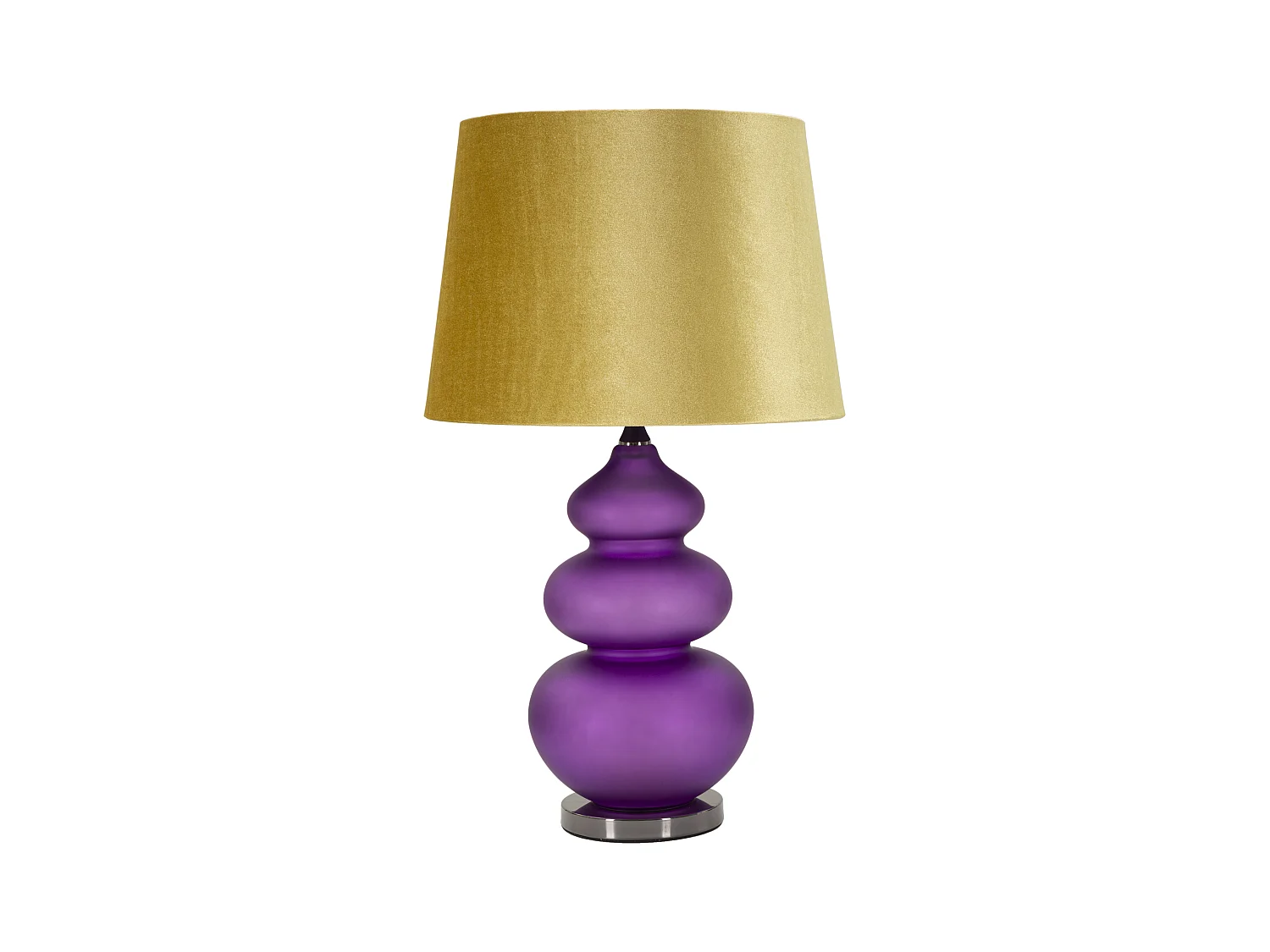 Lampe à Poser en Verre "Milva Three" 70cm Violet & Or