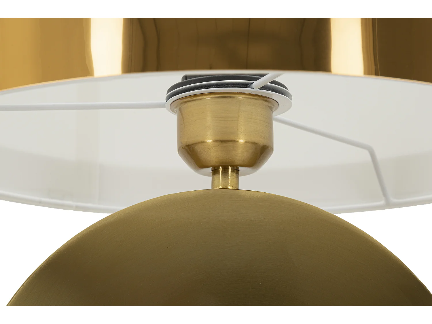 Lampe à Poser en Métal "Coin" 53cm Or & Blanc