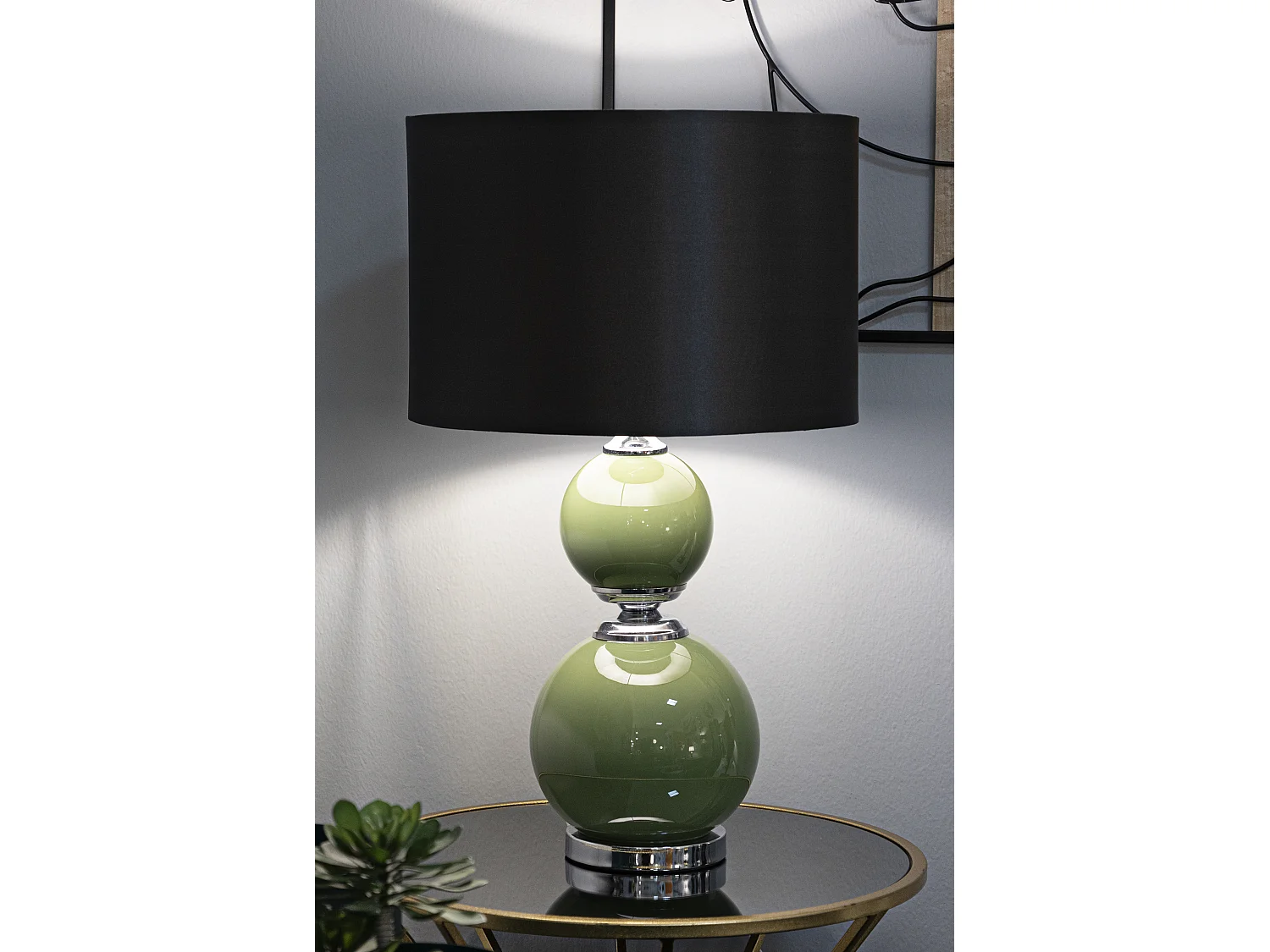 Lampada da tavolo in vetro cm Ø 38x65