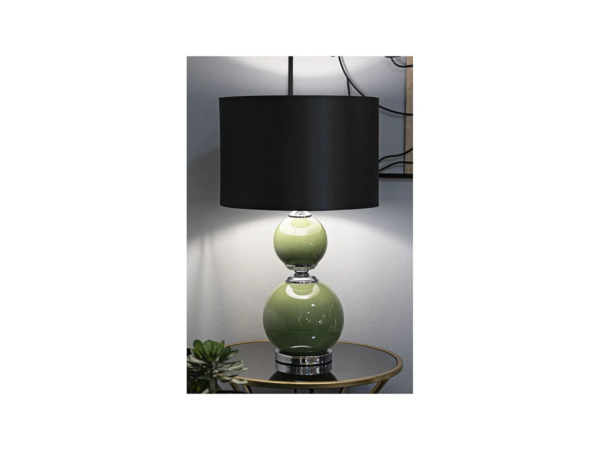 Lampe à Poser en Verre "Eva Two" 65cm Vert & Noir