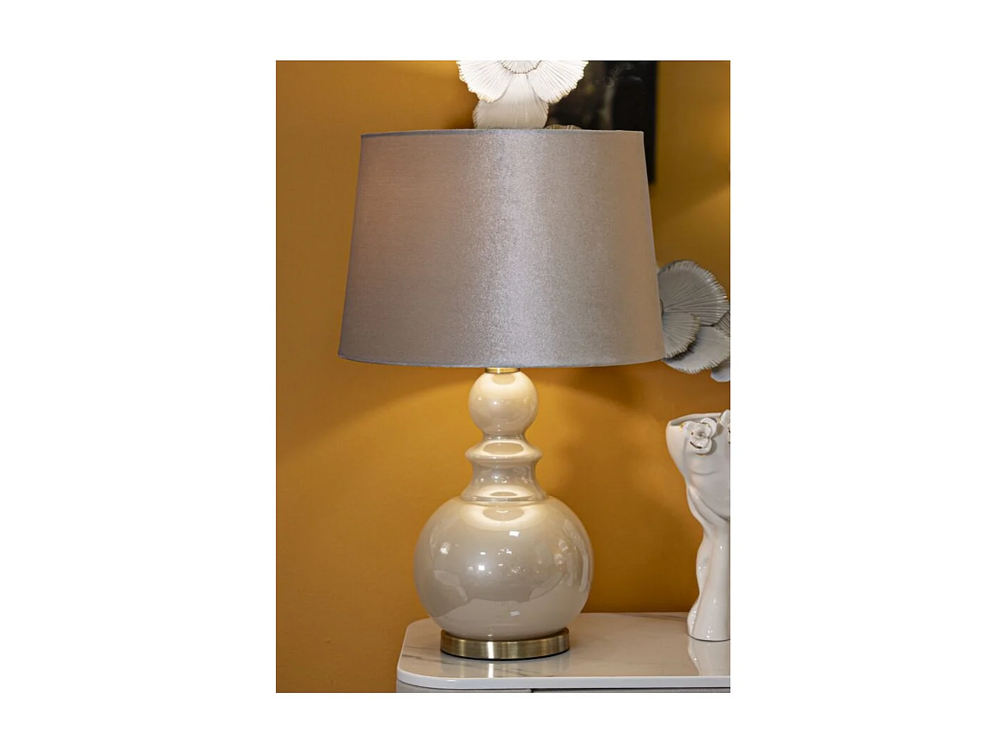 Lampe à Poser Design en Verre "Perly" 61cm Pearl