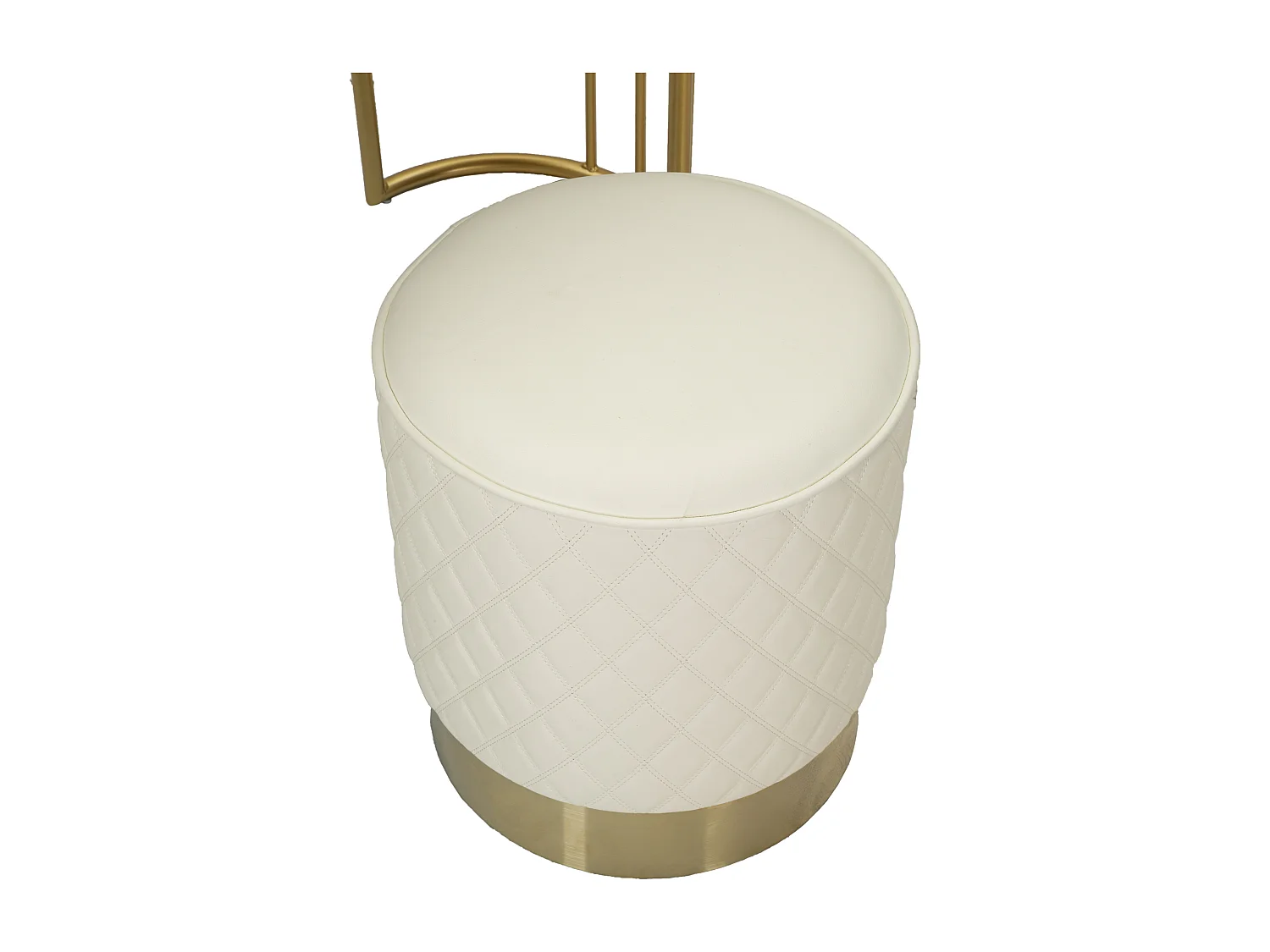 Coiffeuse Avec Pouf Effet Marbre "Sharon" 120 Blanc & Or