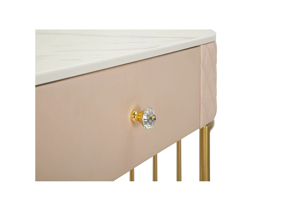 Toeletta in similpelle con Pouf cm 120x40x76